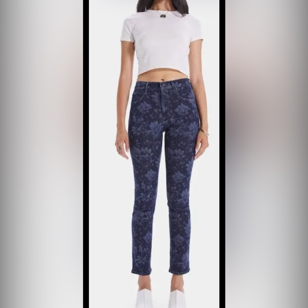 Mother Dazzler Hover Depth Of Field Floral Jeans 26